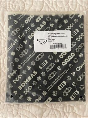 Bombas Women’s Black Cotton Lace Hipster Bottoms - 2XL